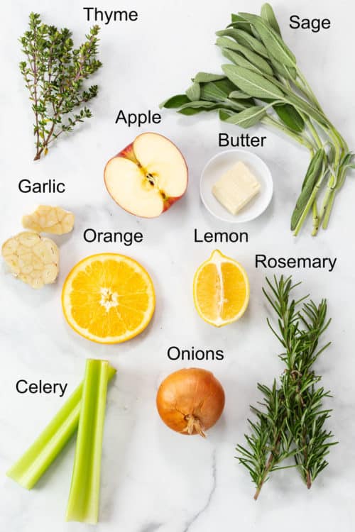Ingredients that can be used to stuff a turkey.